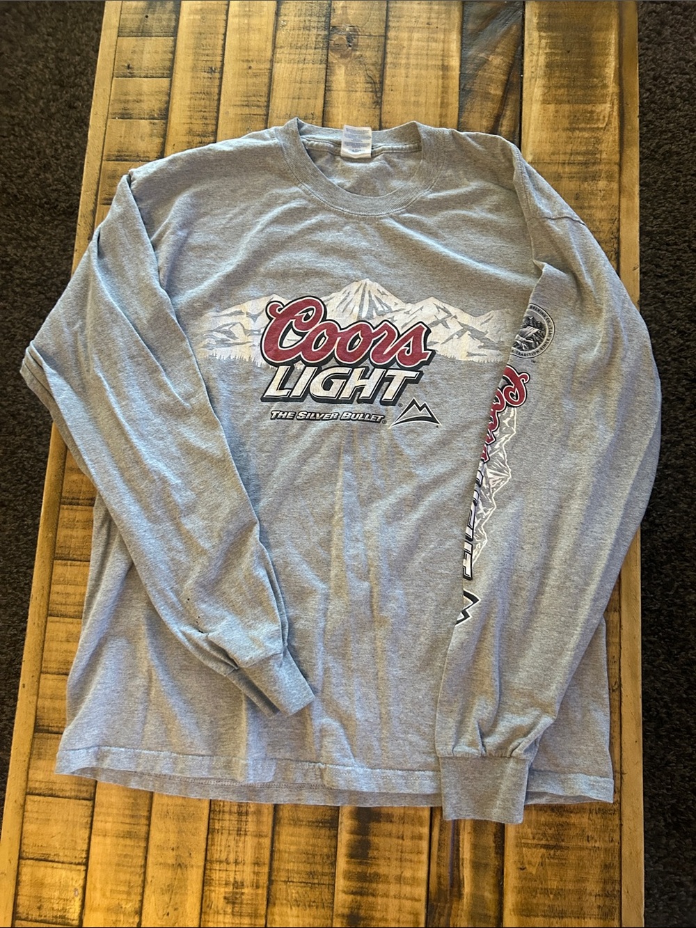 Men’s Coors Light Silver Bullet Long Sleeve Logo Tee - Gray